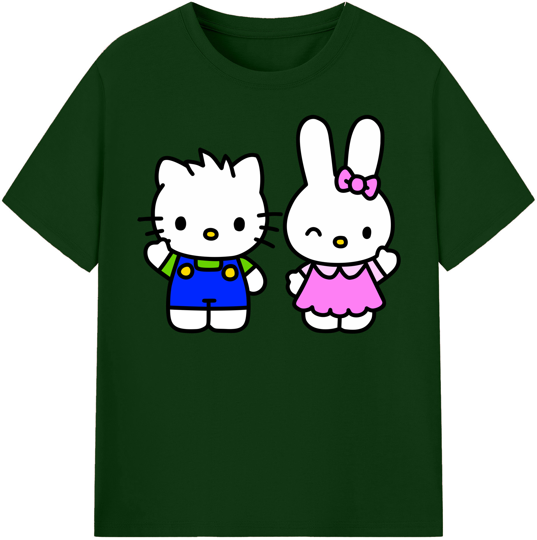 （画像用） Hello Kitty ハローキティ 綿100％半袖Tシャツ（フロントプリント）